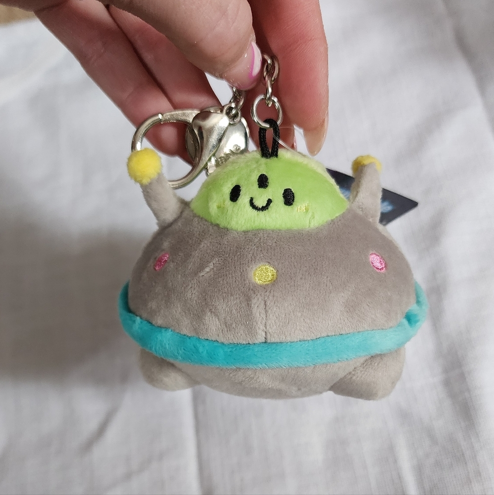 Cute Alien Spaceship Keychain Plush